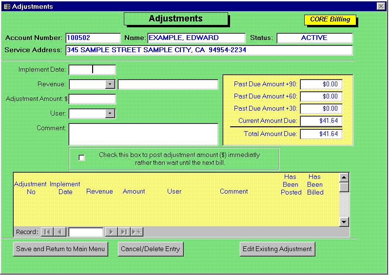 Click the Main Menu button to return to Inquiry