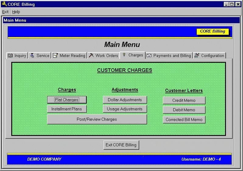 Click a Tab to goto that Menu