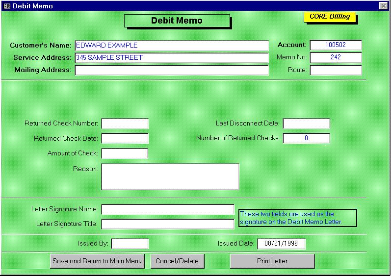 Click the Main Menu button to return to Inquiry
