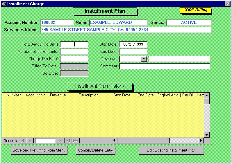 Click the Main Menu button to return to Inquiry